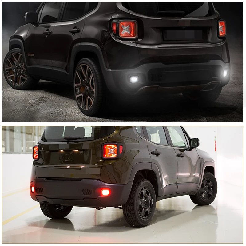 Светодиодные фонари для заднего бампера Jeep Renegade противотуманные с задними