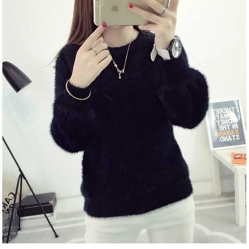 Sweater Women Pull Femme Winter Warm Sweaters Mohair Clothes 2020 Jumper Christmas Pull Fluffy Sweater Fuzzy Fur Korean Cashmere cardigan for women