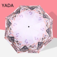 yada black coating panel compact umbrellas windproof sunny and rainy folding umbrellas for women parasol umbrella yd210053