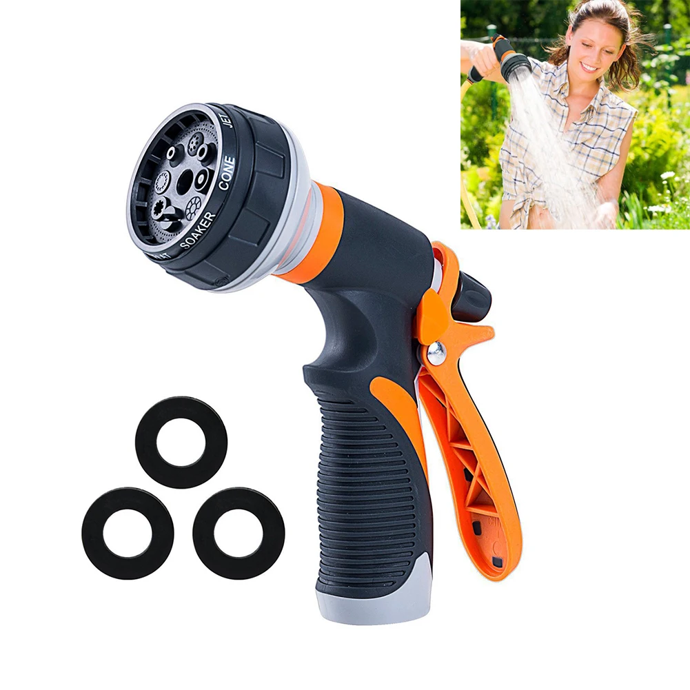 Garden Spray Nozzle High Pressure Water Nozzle Tools With 8 Adjustable Watering Patterns For Watering Plants Cleaning Car Wash