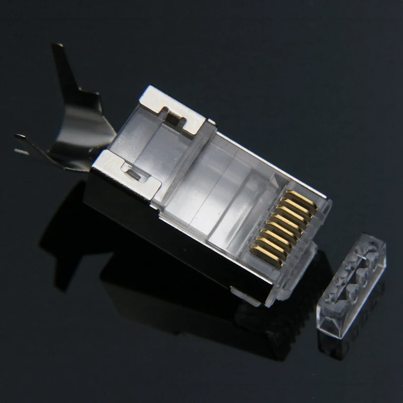 Rj45 разъем Rj 45 Ethernet Кабельный Cat7 Cat6A 8P8C Stp экранированный Cat 7 сетевые терминалы 1.m 50