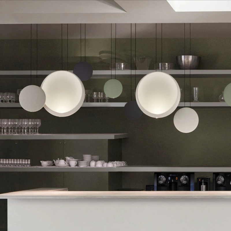 

Italy Creative Frisbee Shape Matte Resin Pendant Light Dining Room Kitchen Designers' Lights Bar Cafe Restaunrant Hanging Lamp