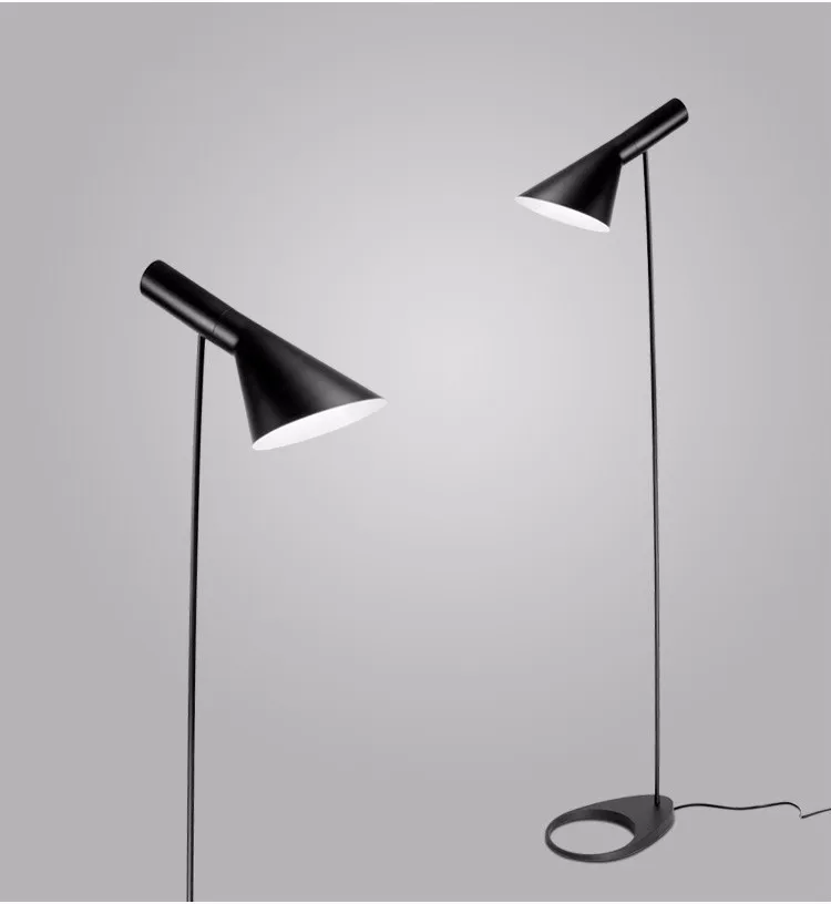 Economici Post-moderno Di Disegno Ferro Lampada Da Terra AJ Nero/Bianco Del Basamento Del Metallo Per Bar Soggiorno/camera Da Letto E27 HA CONDOTTO LA Lampadina