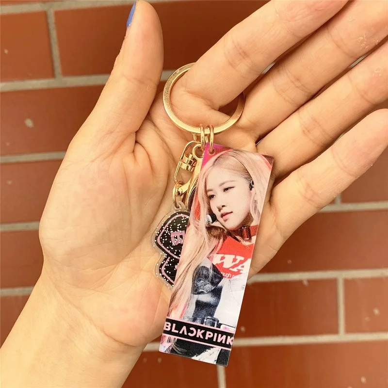 Kpop BANGTAN BLACKPINK GOT7 TWICE SEVENTEEN брелок Блестящий двухсторонний акриловый брелок аксессуары ювелирные изделия подарок для женщин фанатов