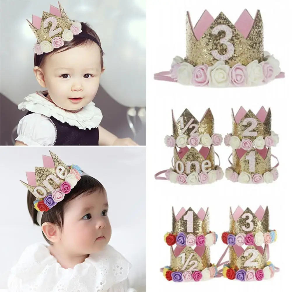 

Headwear Baby Flower Type Crown Headband Kids Gifts Baby Birthday Party Performing Headwear Festival Headband EW