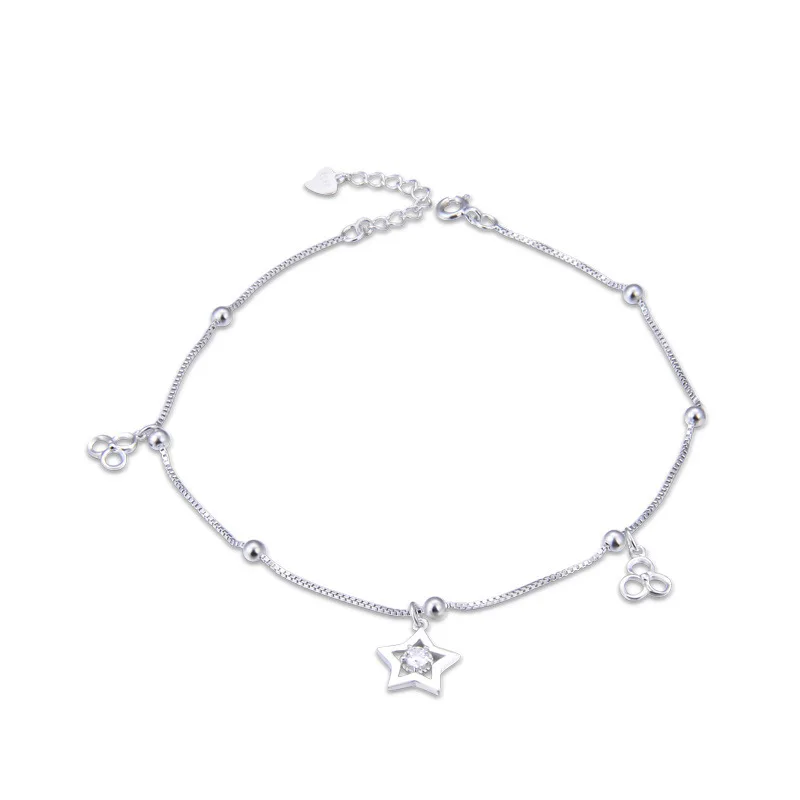 

FUN-BEAUTY European and American New Products Ladies Anklet S925 Sterling Silver Zircon Anklet Fashion Creative Jewelry