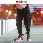 LAPPSTER Мужские Streetwear бегуны Брюки 2019 Mens Hip Hop Black Тренировочные штаны мужчины корейской Fashions Harajuku Карманы Sweatpants 5XL