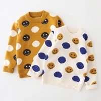 2021 kids sweaters spring winter baby boys girls warm tops thicken knitted bottoming white yellow high quality