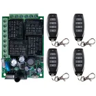Переменный ток 85 в, 110 В, 220 В, 10 А, 2200 Вт, 4 канала, 433 МГц, Радиочастотный пульт дистанционного управления, беспроводной релейный приемник, контроллер для гаража, дверей светодиодный Светодиодная лампа