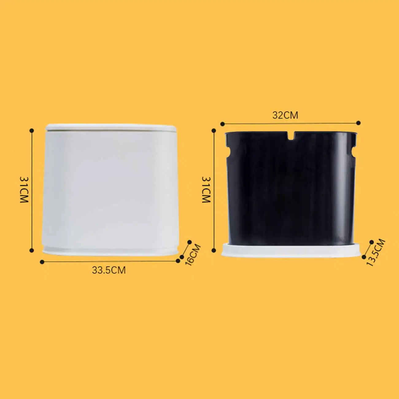 

Plastic 10L Trash Can Waste Bin One Key Garbage Bin Trash Bag Holder Household for Toilet Bathroom Living Room Office Kitchen