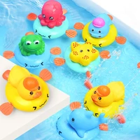 t5ec baby bath toy spray water floating wind up lovely animals swimming pool model fun interactive for boys girls shower