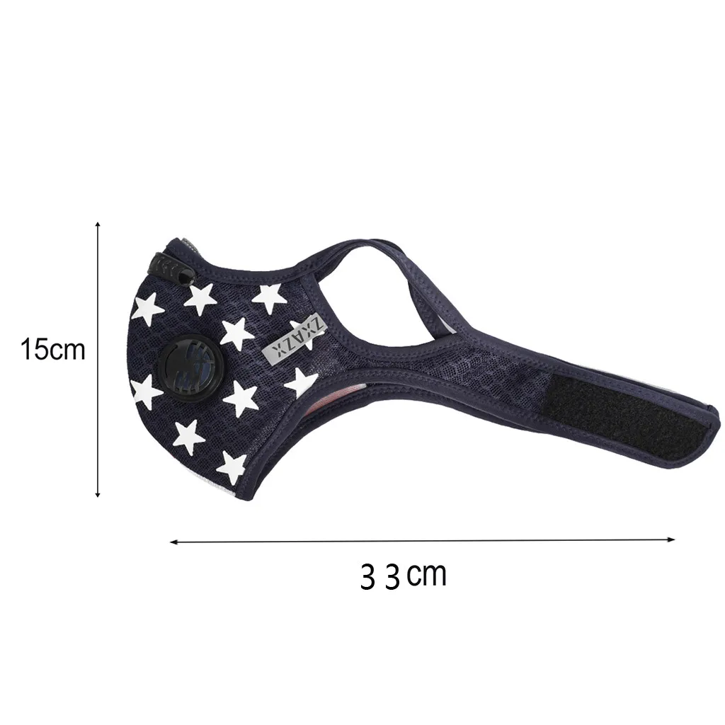 

Adult Unisex American Flag Print Sports Masks Outdoor Activated Carbon PM 2.5 Mouth Mask Protection Running Cycling Face Mask