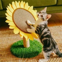 hot sale lovely sunflower shape cat scratch board toy sisal cat scratching post toy protecting grind claws cat scratcher toy mat