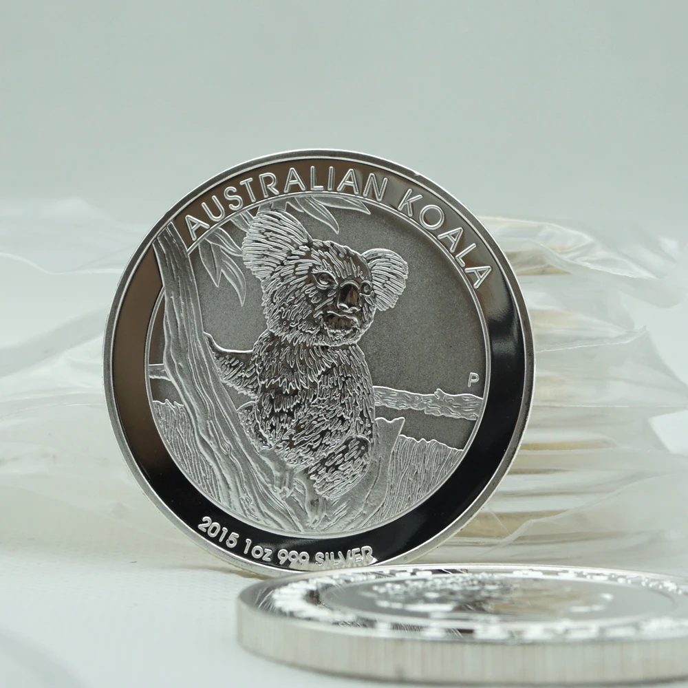 

Australia Silver Plated Coin Home Decorative 999.9 Silver Koala Commemorative Elizabeth II Coins Collectible