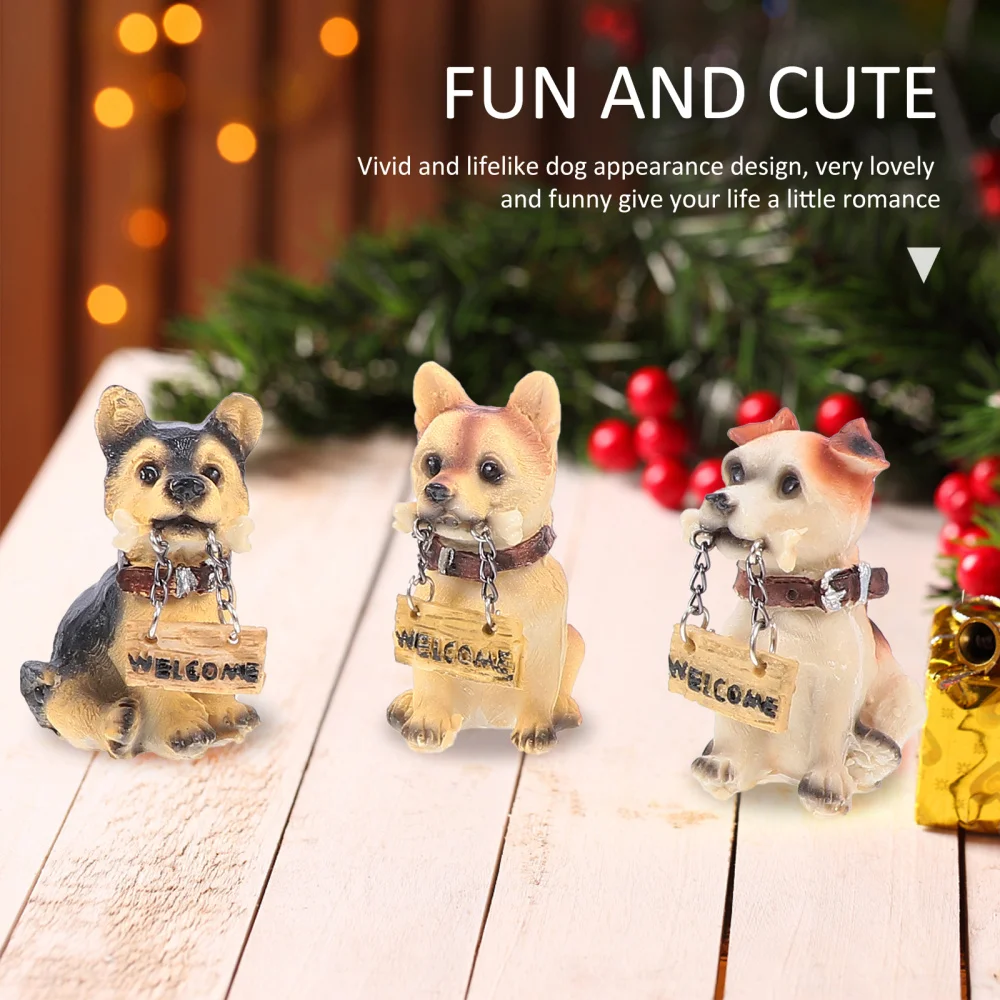 

6pc Lovely Dog Welcome Adornment Resin Welcome Board Ornament For Shop Party