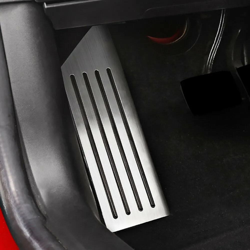 

1PC Stainless Steel Footrest Foot Rest Dead Pedal Cover For 2018-2021 Tesla Model 3 LHD Left Hand Drive Only