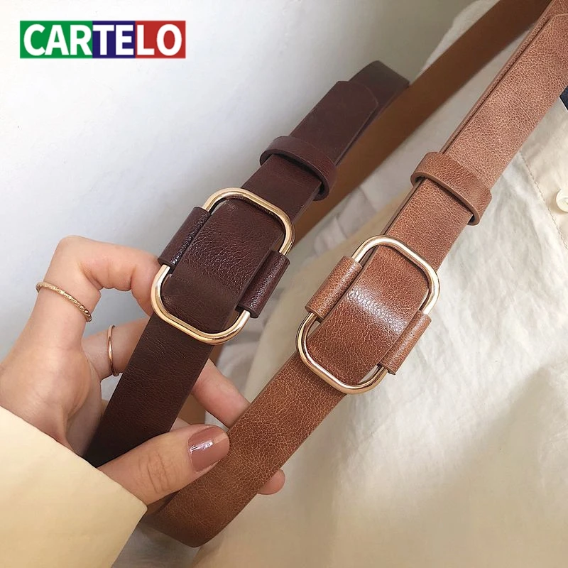Ремень CARTELO женский из натуральной кожи модный дизайнерский роскошный брендовый