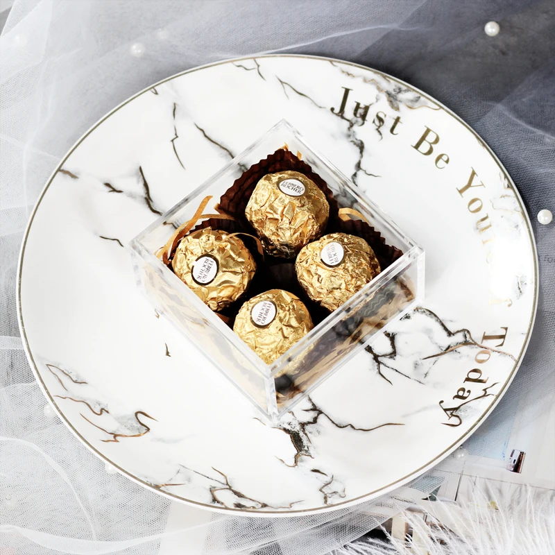 1 шт. пластиковая прозрачная коробка конфет с лентами европейские свадебные