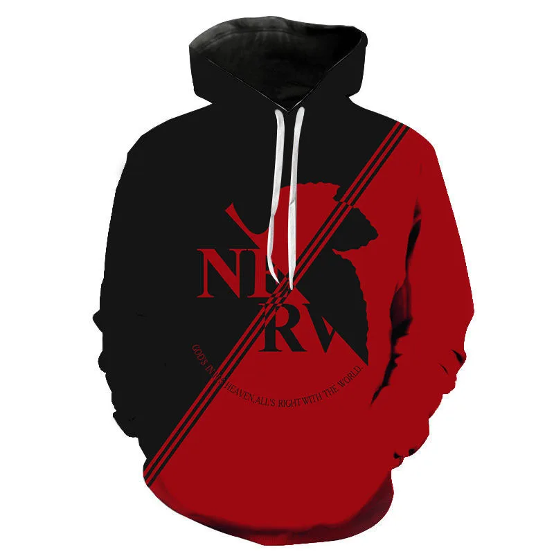 

New Hot Sale Evangelion Hoodie 3D Printing Personality Street Fashion Men T-shirt Couple Harajuku Cartoon Cute Children Pullover