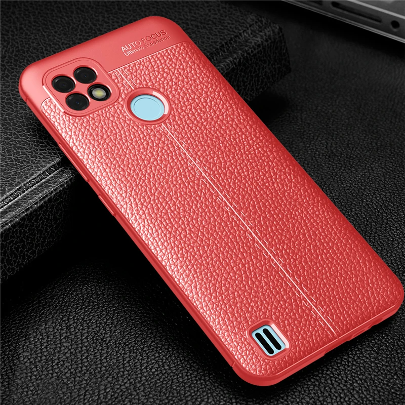 for oppo realme c21 case cover luxury leather soft silicone shockproof tpu bumper back cover realme c21 phone case realme c21 free global shipping