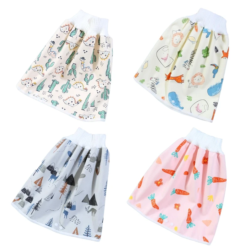 

2 in 1 Comfy Children Baby Diaper Skirt Shorts Cotton Anti Bed-wetting Waterproof Absorbent Washable for Boy Girl Night
