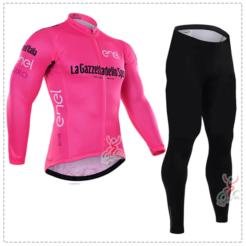 

Tour De Italy 2016 Cycling Jersey long sleeve Ropa ciclismo Bicycle Wear Clothing Clothes Breathable Quick Dry Bib Pants set
