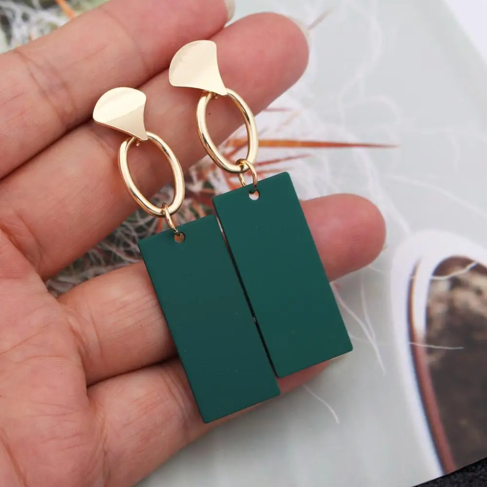 Модные геометрические серьги золотого цвета для женщин Brincos модная красная