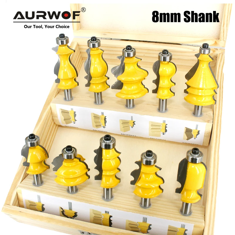 10 шт. 8 мм хвостовик архитектурная лепка перила фрезы набор корпус основание CNC