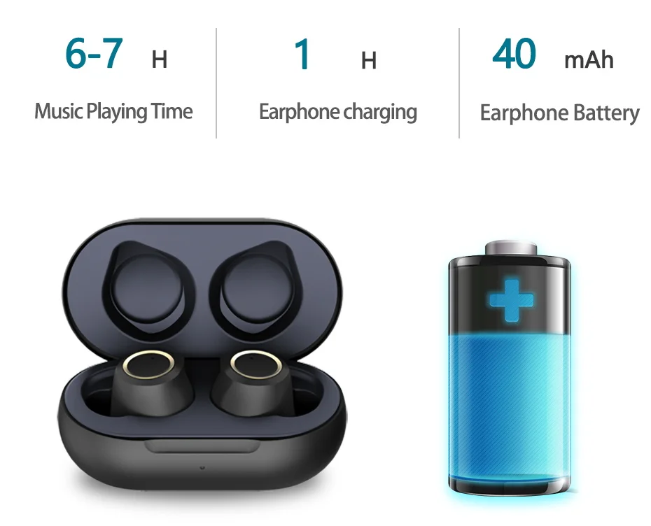 Bluetooth 5,0 Беспроводной наушники с зарядный чехол Водонепроницаемый наушники-вкладыши TWS стерео наушники в ухо Встроенный микрофон гарнитуры Bluetooth для занятий спортом