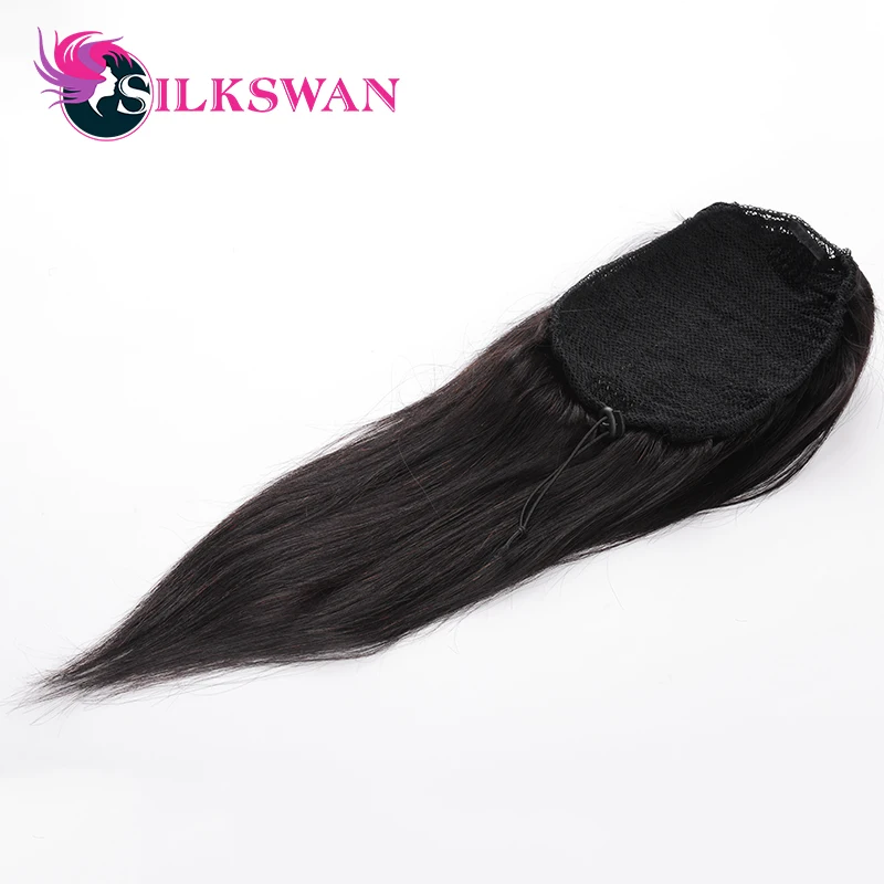 Silkswan Hiar прямые натуральные волосы, средний коэффициент, remy человеческие волосы на заколках для наращивания, регулируемый шнурок