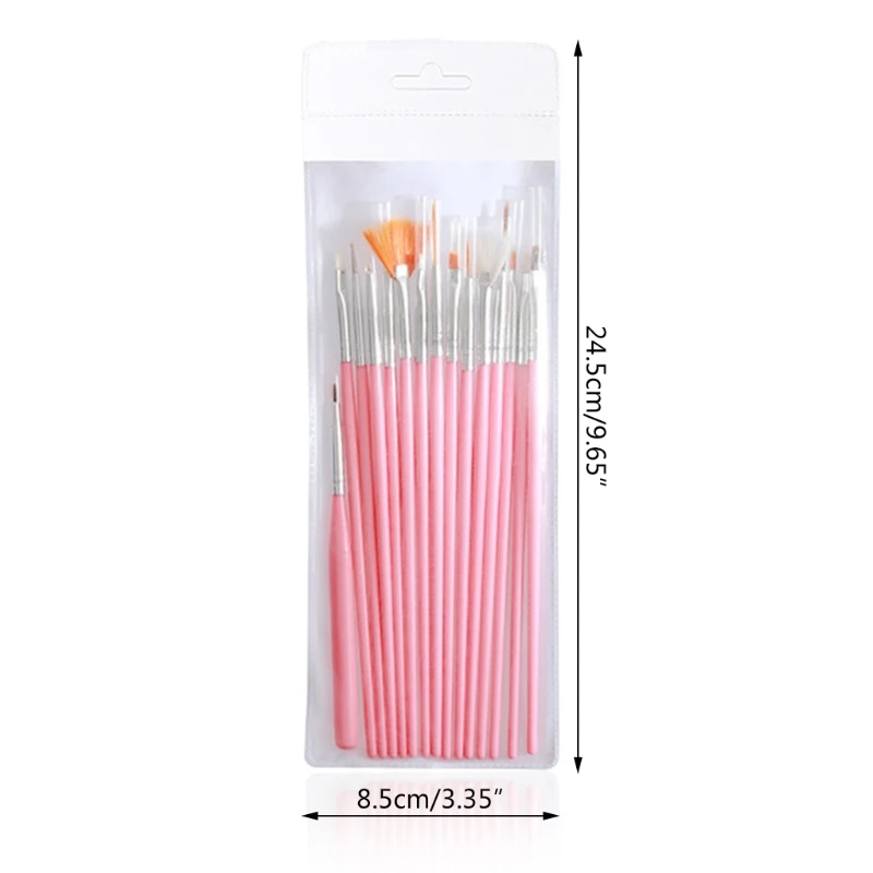 

15pcs Nail Brush Set UV Gel Lacquer Acrylic Painting Liner Pen Pedicure Manicure Kit
