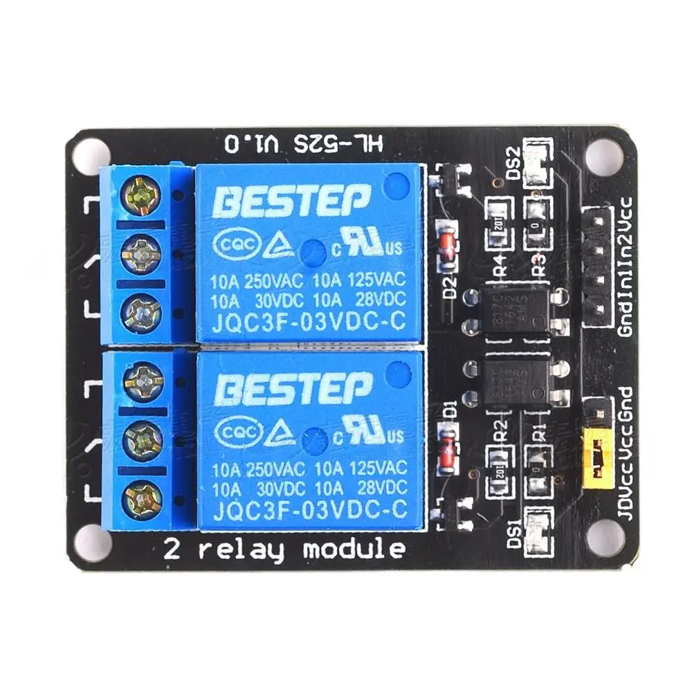 2-way relay module 3V5V12V24V with optocoupler indicator light plc control single-chip microcomputer accessories | Электроника