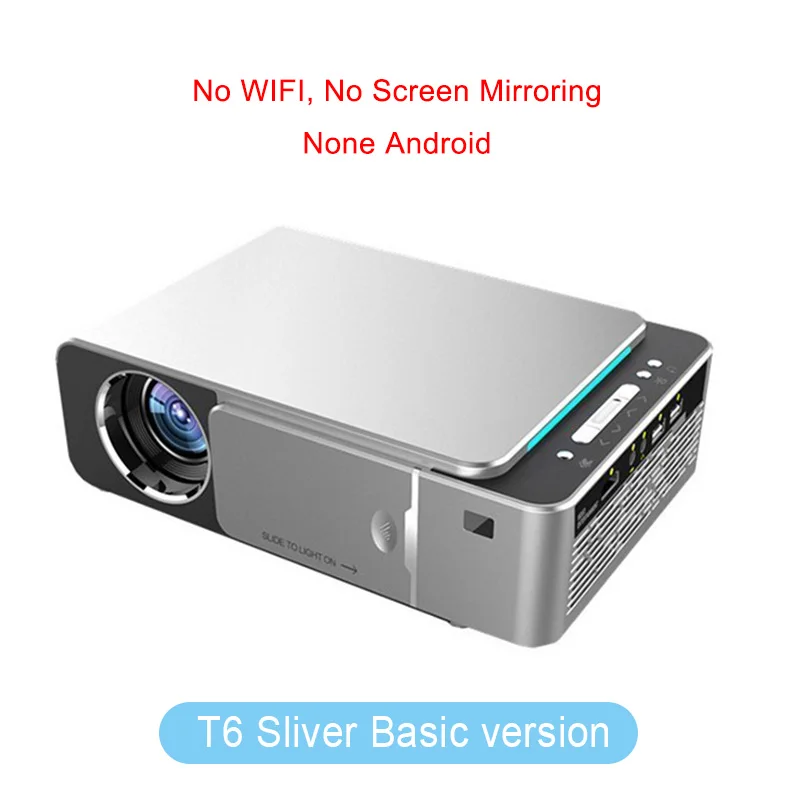 Everycom T6 светодиодный видеопроектор HD 720P портативный HDMI опция Android Wifi проектор Поддержка 4K Full HD 1080p домашний кинотеатр - Цвет: Basic Version Silver