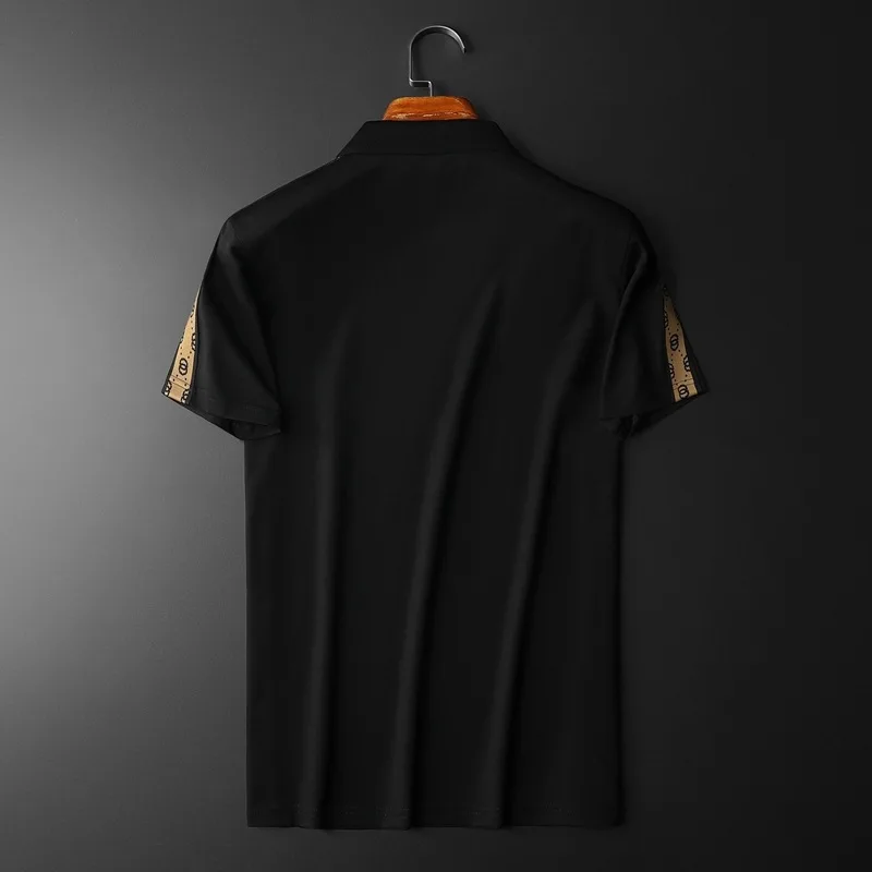 

New Spring/Summer 2021 Mercerized Cotton Embroidered Men's Lapel Shirt Trend Boutique Wild High-end Trend