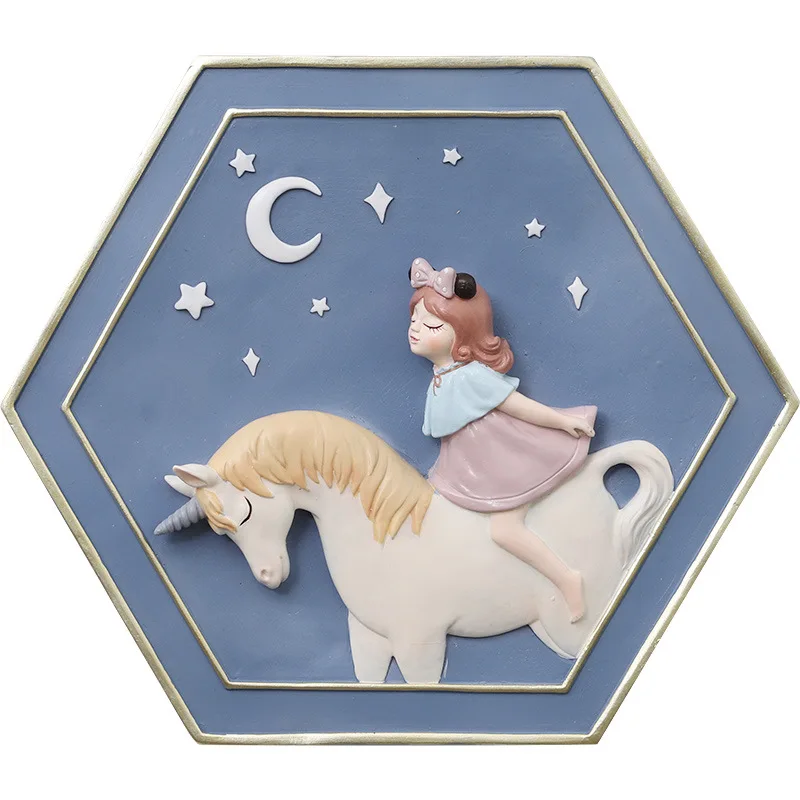 Настенное подвесное украшение в скандинавском стиле для девушки с единорогом