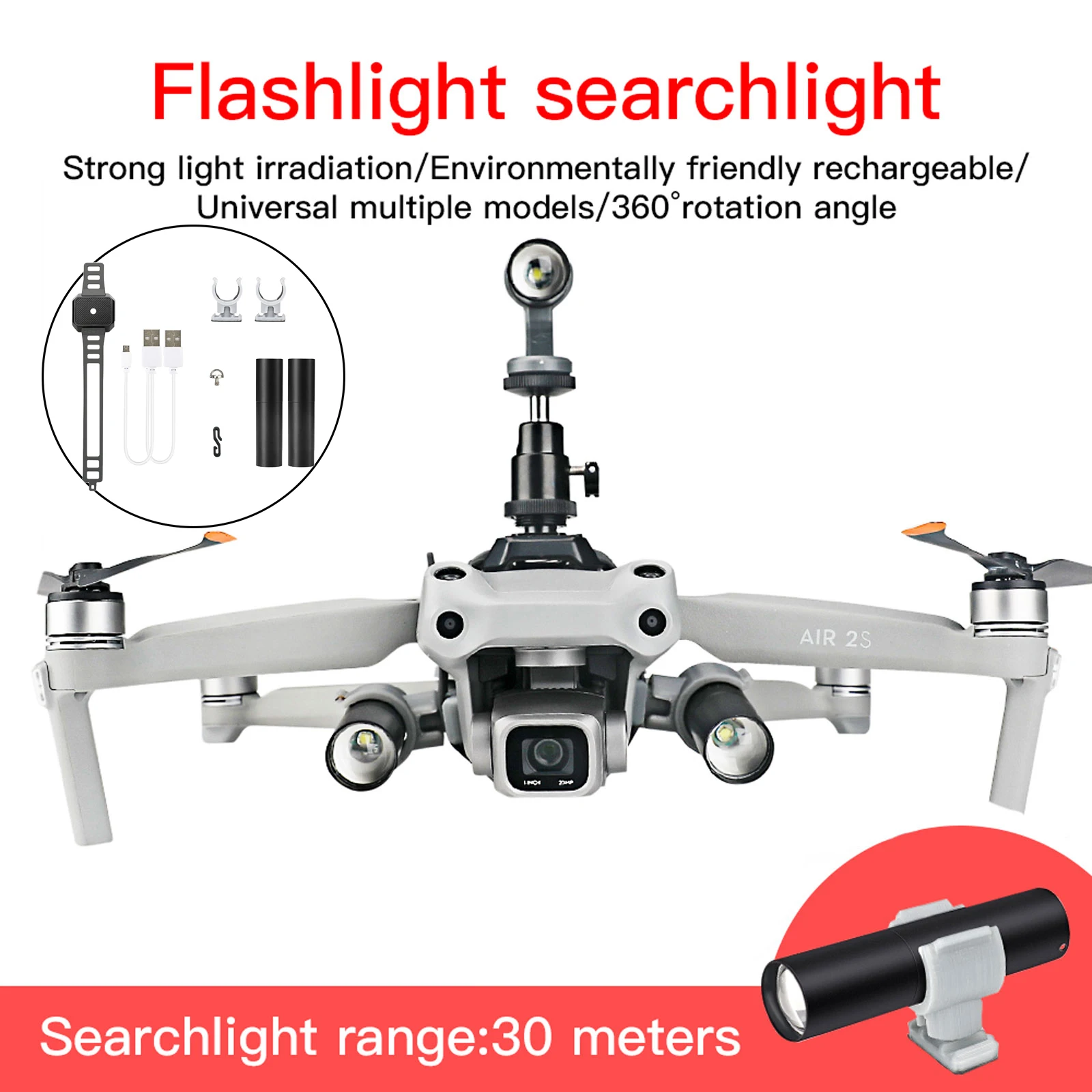 Kit de soportes de extensi&oacute;n para DJI Maivc Air 2 FIMI X8 SE, accesorios para tren de aterrizaje nocturno con Flash LED-2