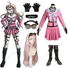 Костюм для косплея ирума из Danganronpa, Danganronpa V3: Killing Harmony, розовая униформа, женский костюм, очки, обувь, парик