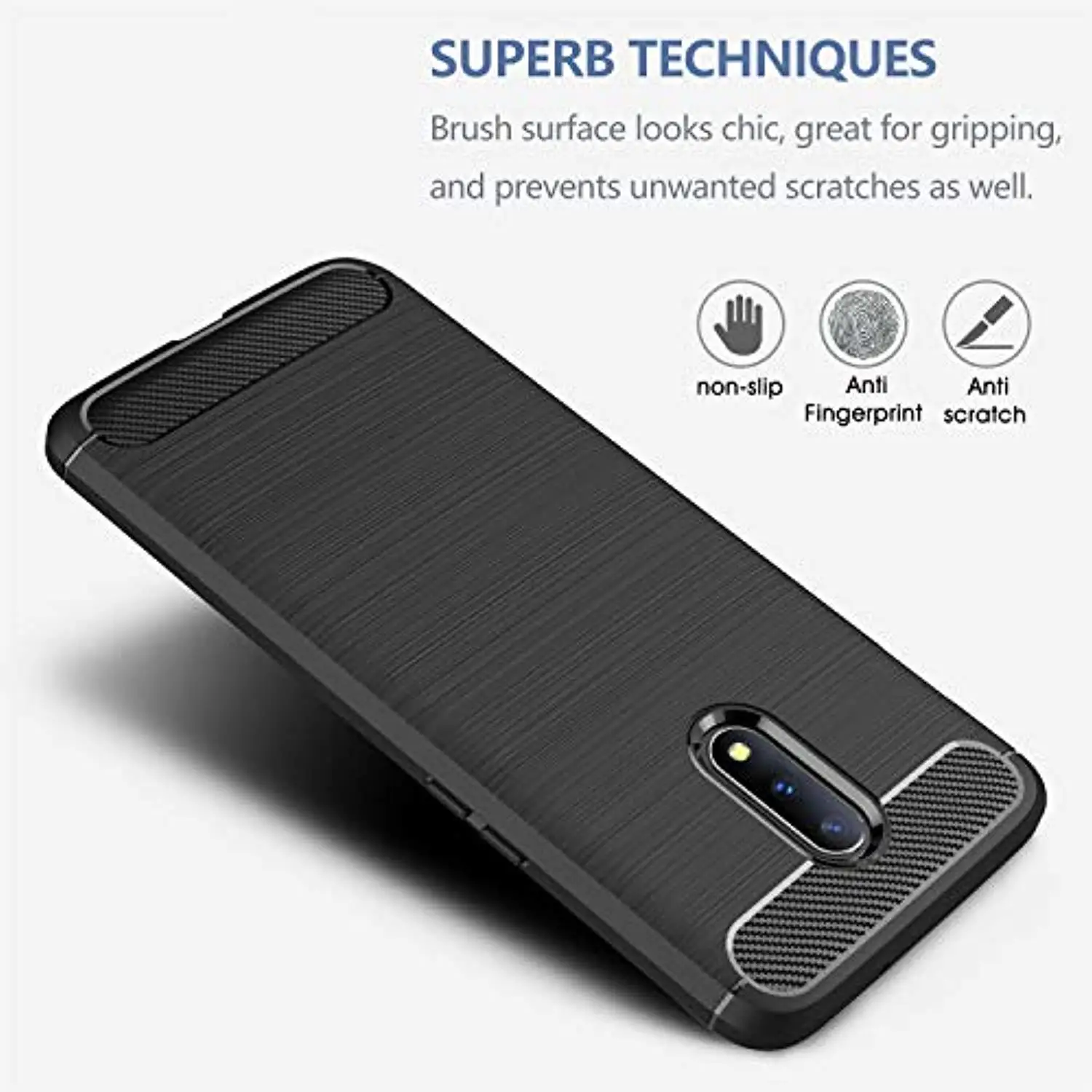 Роскошный нескользящий Силиконовый чехол из углеродного волокна ТПУ для Oneplus 7 Pro