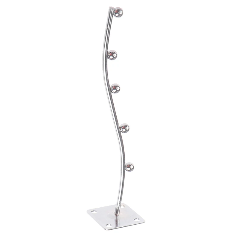 

Wall Mount Waved Waterfall Hanger Rack 5 Beads Garment Display Hooks