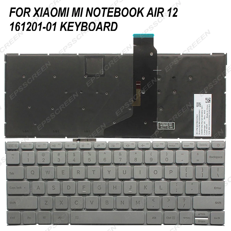 Новая замена для XIAOMI MI notebook air 12 161201 01 клавиатура с американской раскладкой