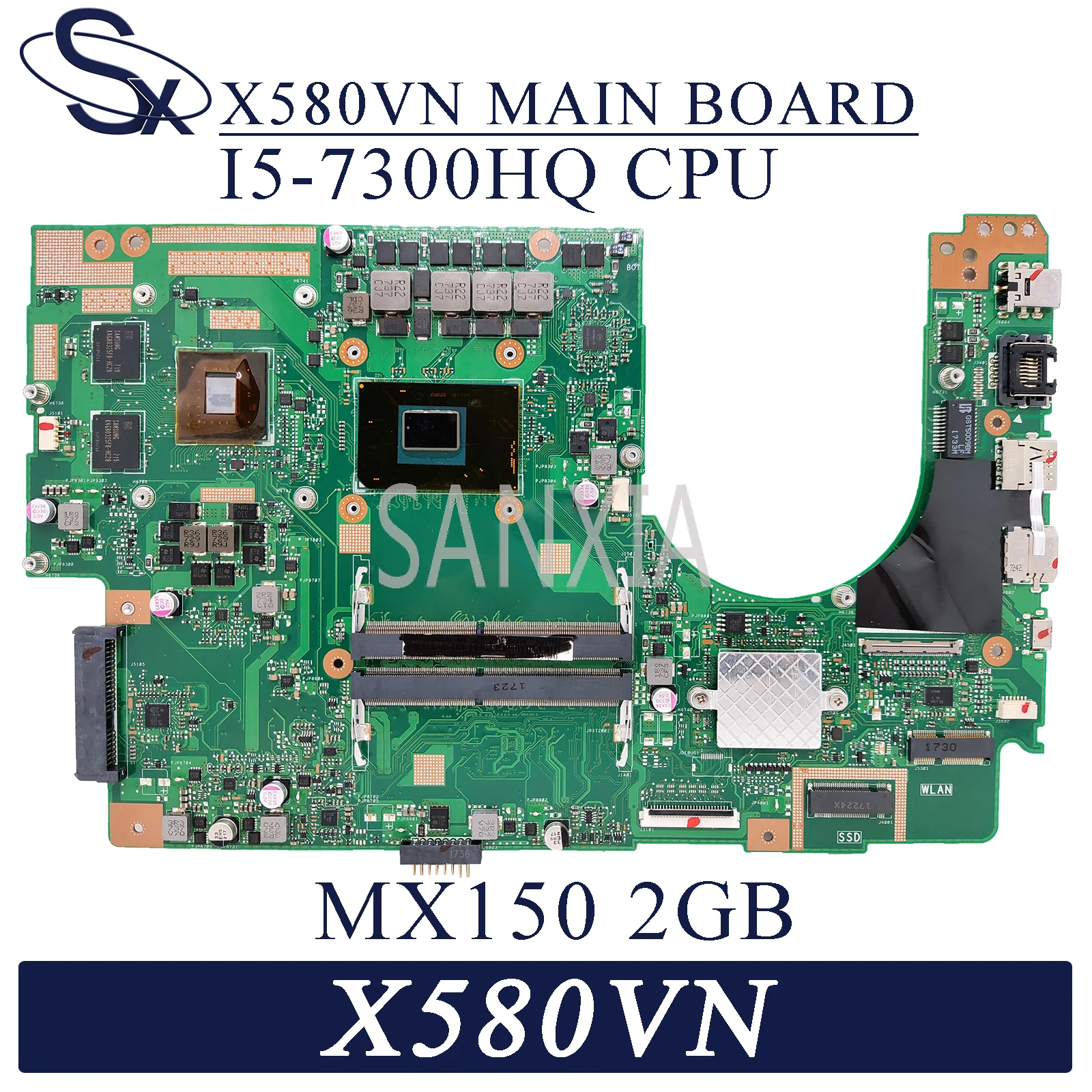 

KEFU X580UN Laptop motherboard for ASUS X580UN X580U original mainboard I5-7300HQ MX150-2GB