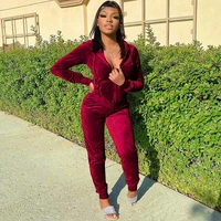 fall winter velvet tracksuit women two piece set jackets long sleeve top and sporty pants suit velour jogging outfits sweatsuits