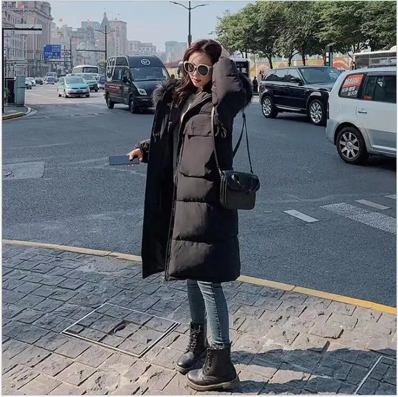 Winter Jacket Women Parka with Big Fur Down Parka with Hooded