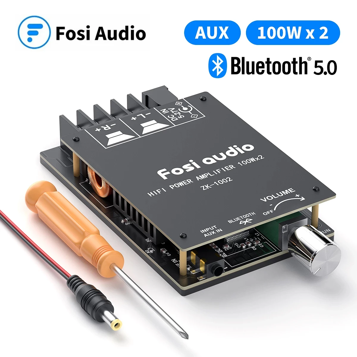 Плата цифрового усилителя мощности Fosi Audio Bluetooth 5 0 TPA3116D2 100 Вт x2 Hi Fi стерео