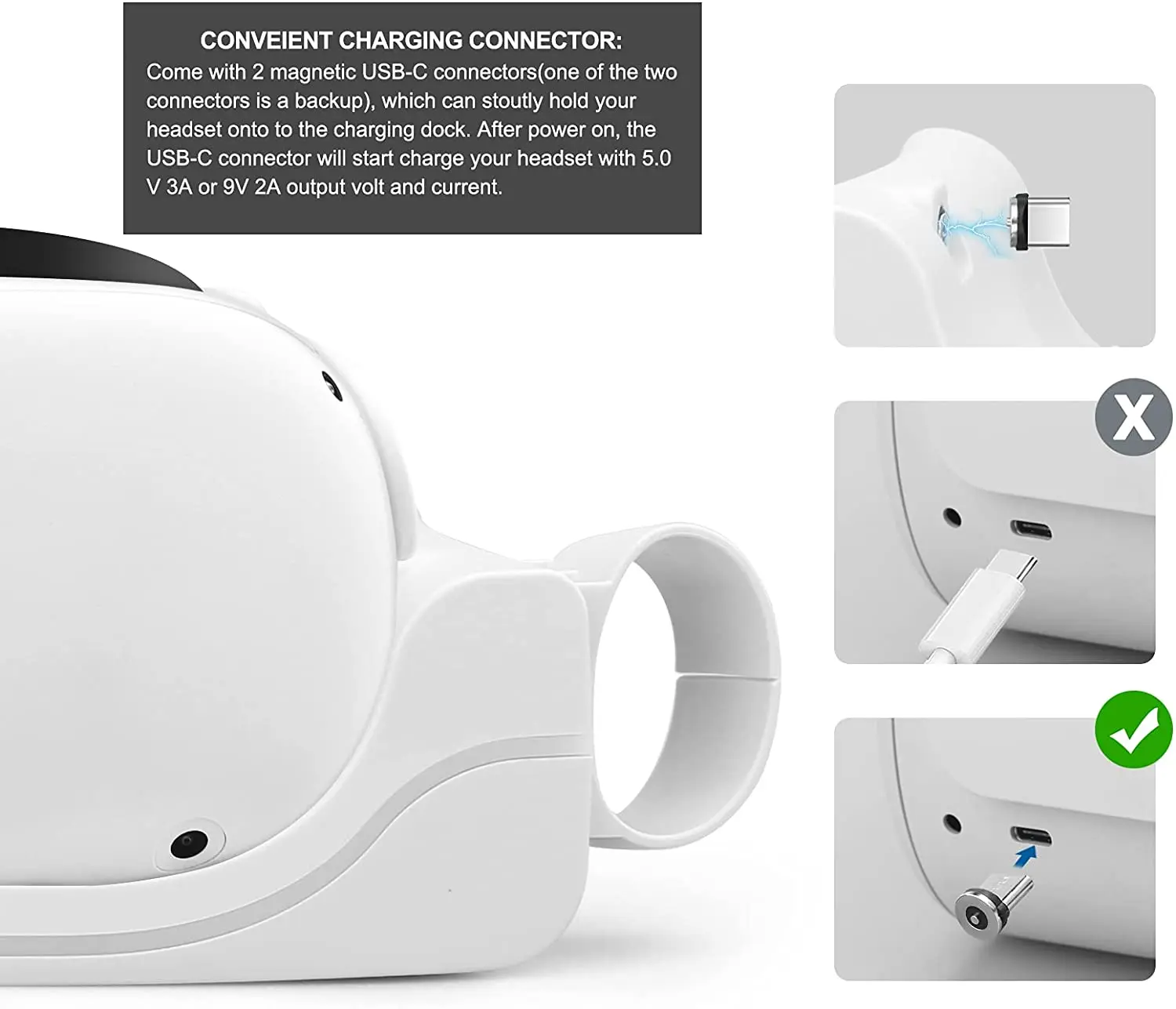 Док-станция для быстрой зарядки Oculus Quest 2 USB Type-c магнитная | Электроника