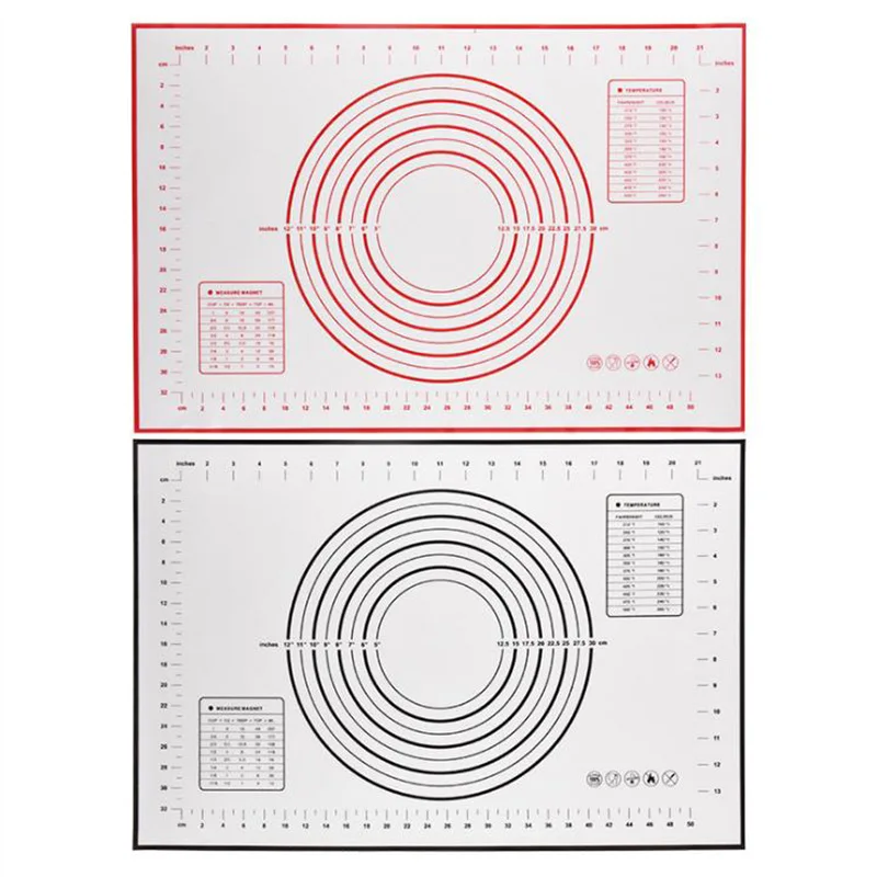 Силиконовый коврик для выпечки со шкалой 60x40 см|Скалки и кондитерские доски| |