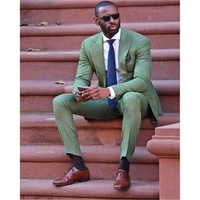 2020 green mans suits for wedding slim fit groom tuxedos best man suits business suits dinner suits custom made 23 pieces suits