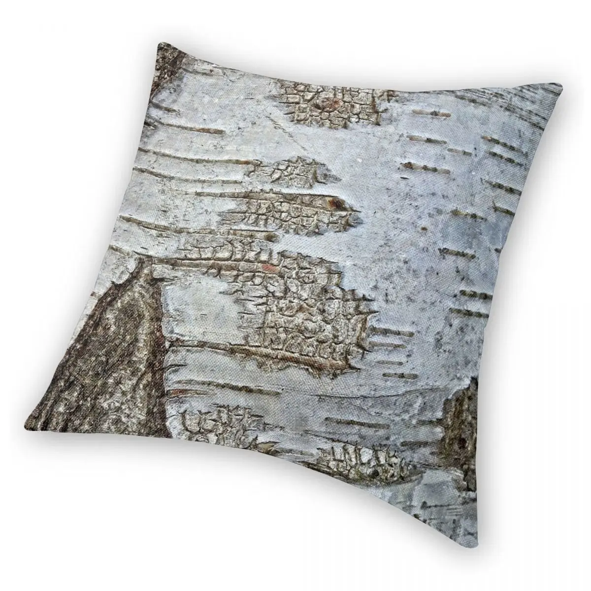 Квадратный чехол для подушки с изображением дерева корой белой березы из