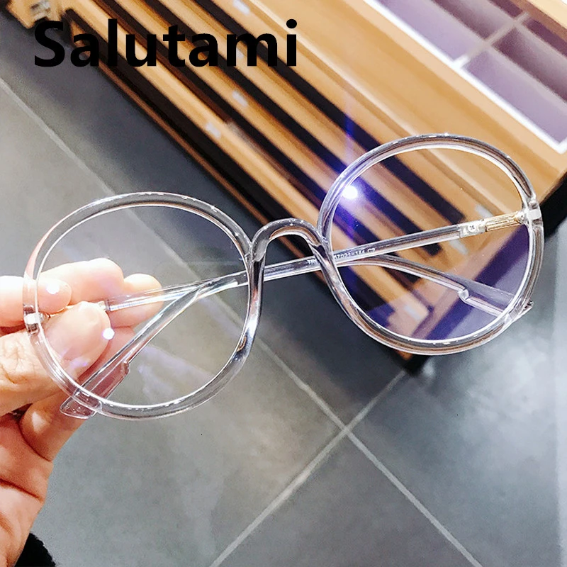 Прозрачная оправа Круглый анти синий светильник прозрачная для очков женщин 2020