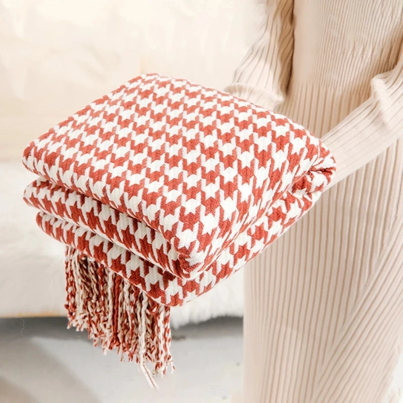 

Plaid Knit Bohemian Blanket Navajo Air Conditioning Throw Blanket Living Room Sofa Cover Winter Decor Bedspread Textile Supplies